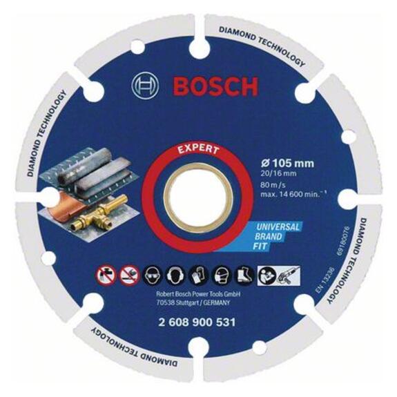 BOSCH Diamantový rezací kotúč EXPERT Metal Wheel 105 x 20/16 mm  2.608.900.531