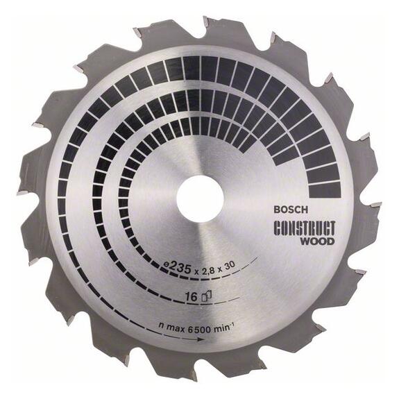 Bosch Pílový kotúč Construct Wood 235 30/25 2,8mm Z16 2608640636