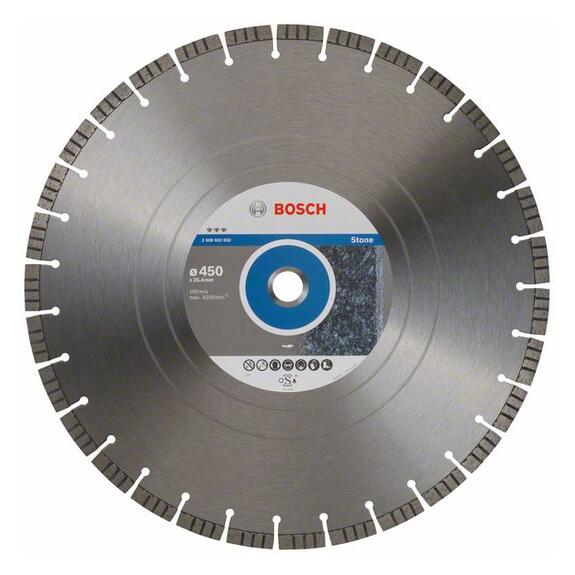 BOSCH Diamantový rezací kotúč Best for Stone 450 x 25,40 x 3,8 x 12 mm  2.608.602.650